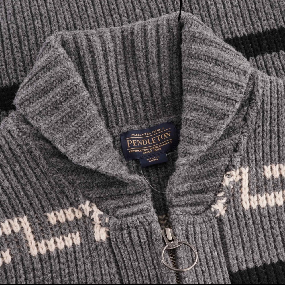 Pendleton Westerly Sweater in Grey wool